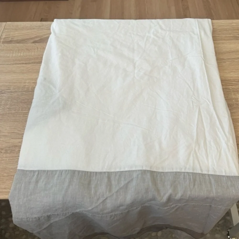 Pottery Barn‎ Queen Grand Lit Cotton Linen Blend Gray Bedskirt